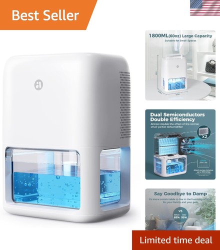 Quiet 60oz dehumidifier with - 60oz,